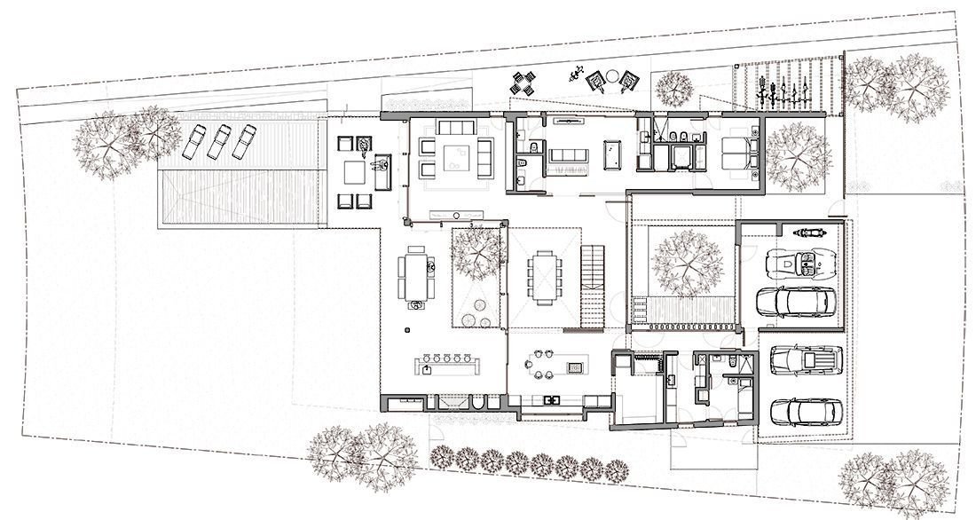 Plano casa moderna Valencia. Nodopía Arquitectura y Diseño