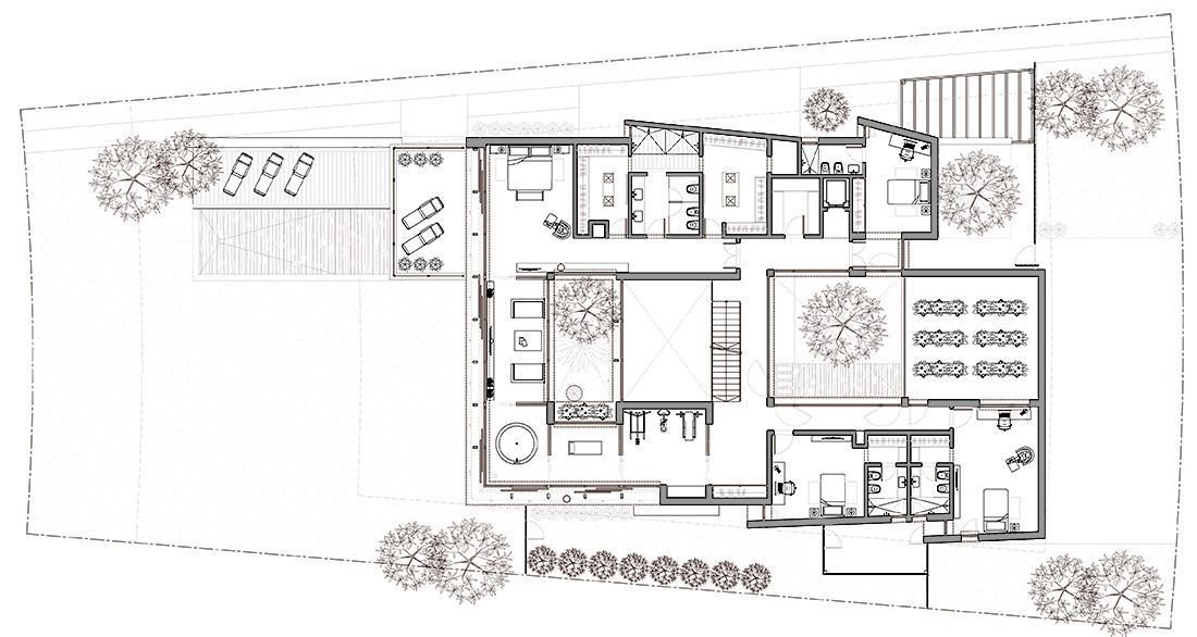 Plano casa moderna Valencia. Nodopía Arquitectura y Diseño