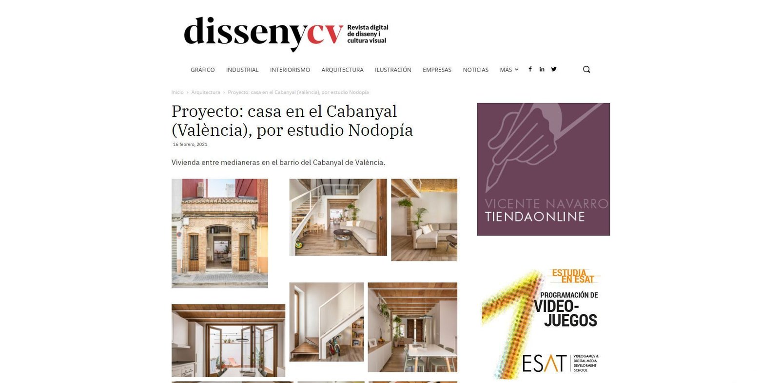 Casa Cabanyal. Reforma. Arquitectos Valencia. Nodopía.
