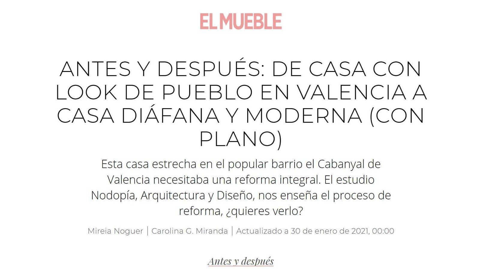 Proceso de obra. Antes y Después de reforma integral y rehabilitación energética en el Cabanyal. Arquitectos Valencia