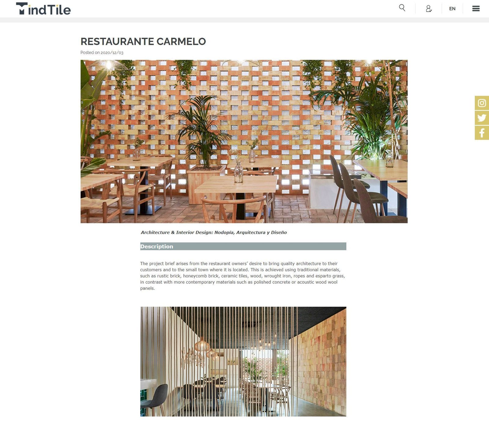 Restaurante Carmelo. Nodopia Arquitectura y Diseño. Reforma integral. Arquitectos en Valencia